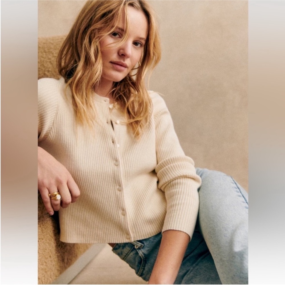 Sézane Kylie Cream Cardigan NWOT